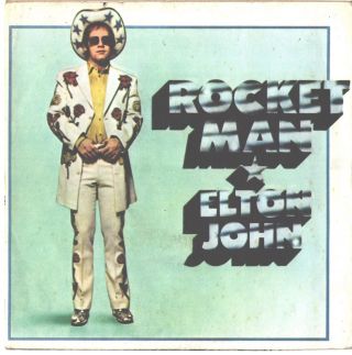 Elton John - - Italian Gatefold Picture Sleeve W/lyrics,  45 - - - (rocket Man) - - Ps - Pic