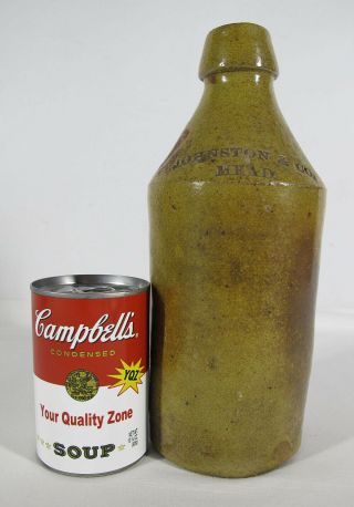 1860 ' s Pre Prohibition STONEWARE Bottle JOHNSTON & CO / MEAD Stencilled MMR yqz 4