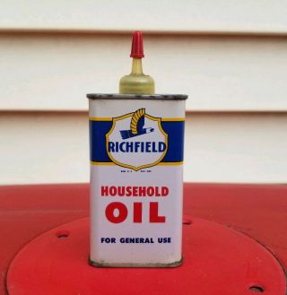 Vintage Richfield Oil Handy Oiler Oil Can Household Oil