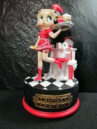 Betty Boop " Through The Decades " Musical Figurine - 1950s Blue Plate Special