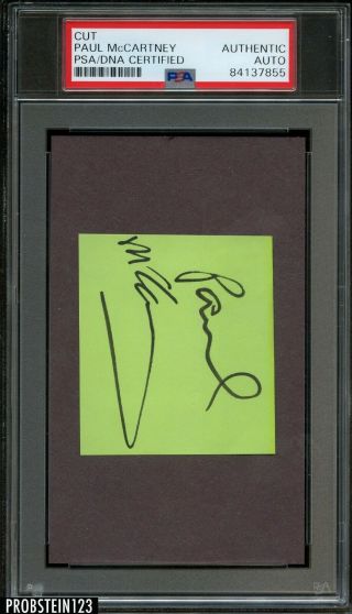 Paul Mccartney The Beatles Signed Cut On 3x5 Index Card Autographed Psa/dna Auto