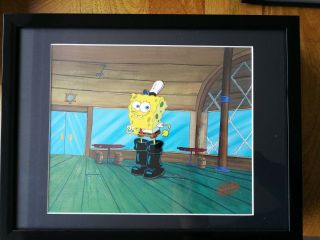 Nickelodeon Spongebob Framed Animation Art Key Master Background Cel Set Up F10