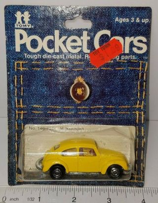 Vintage 1977 1/60 Tomy Pocket Cars Volkswagen 1200lse No.  146 - F20