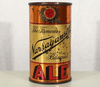 Narragansett Banquet Ale Pre - War Irtp Flat Top Beer Can Cranston Rhode Island Ri