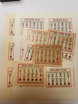 Jennings " Little Duke " Antique Slot Machine Award Cards
