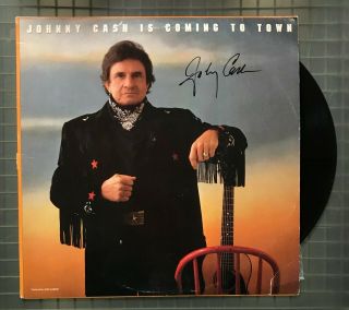 Johnny Cash Signed " Is Coming To Town " Record Album Vinyl Jsa Loa Autographed