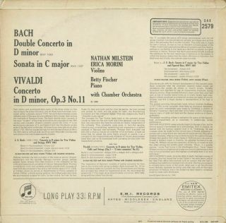 Bach:2 Violins Concerto,  Sonata,  Vivaldi/N.  Milstein,  E.  Morini (vn) /SAX 2579 (UK ED1) 2