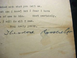 Theodore Roosevelt Signed Letter December 27,  1916 