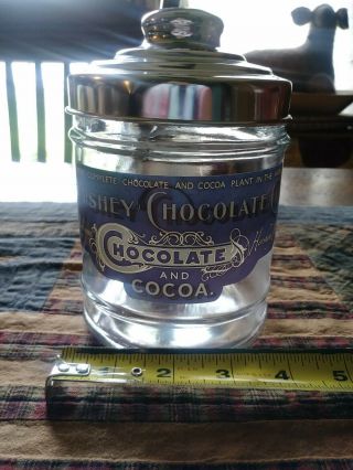 Vintage Hershey Chocolate And Cocoa Glass Container