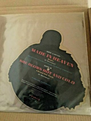 QUEEN FREDDIE MERCURY MADE IN HEAVEN SHAPED PICTURE DISC UK 1985 2