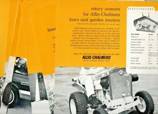 12 Allis - Chalmers Lawn & Garden Tractors Brochures Circa1960