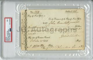 Dewitt Clinton - Mayor & Governor Of Nyc / Ny - Psa/dna Slabbed 1811 Document
