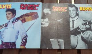 3 Lp`s Elvis Presley The Rockin` Rebel Vol.  1 Vol.  2 Vol.  3