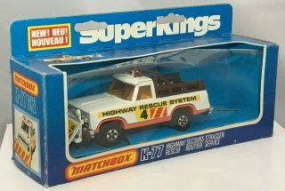 Matchbox Kings K - 77 Highway Rescue - Rare Error - Plymouth Trail Duster