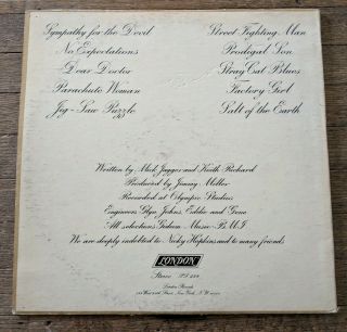 The Rolling Stones ‎– Beggars Banquet LP 1968 London Records vinyl record 3