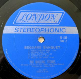 The Rolling Stones ‎– Beggars Banquet LP 1968 London Records vinyl record 5