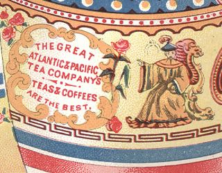 1880s The Great Atlantic & Pacific Tea Co Die Cut Cup & Saucers Trade Card X818