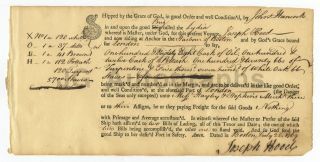 John Hancock - Declaration Of Independence Signer Autographed 1769 Doc