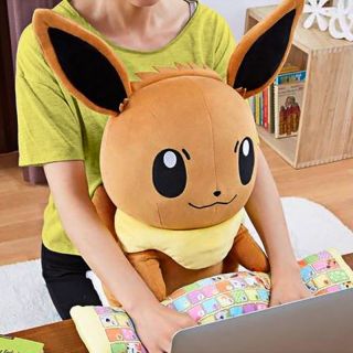 Cute Japan Pokemon Go Pc Cushion Eevee Bandai Plush Doll Stuffed Animal Toy Gift