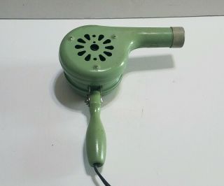 Vintage RARE Vidrio Products Corp.  Green hair Dryer Chicago ILL.  Barber Shop? 3