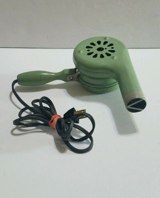 Vintage RARE Vidrio Products Corp.  Green hair Dryer Chicago ILL.  Barber Shop? 4