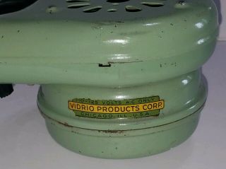 Vintage RARE Vidrio Products Corp.  Green hair Dryer Chicago ILL.  Barber Shop? 6
