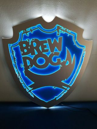 Brew Dog Beer Brewing Company Led Light Up Sign Bar Man Cave Game Room Rare