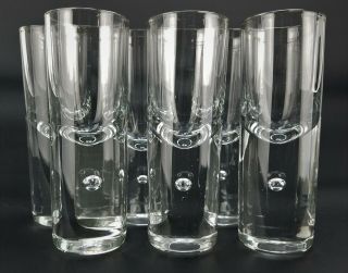Heavy Crystal Tall Shot Glasses With Bubble Stem 4 - 5/8 " - Set Of 6