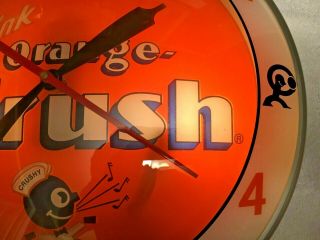 Orange Crush Double Bubble Light Up Clock Store Sign Soda Fountain 12