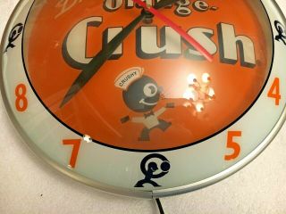 Orange Crush Double Bubble Light Up Clock Store Sign Soda Fountain 2