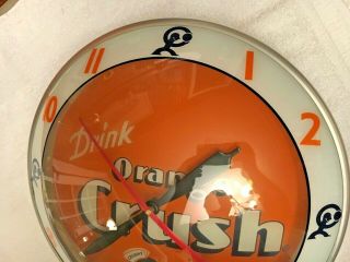 Orange Crush Double Bubble Light Up Clock Store Sign Soda Fountain 5