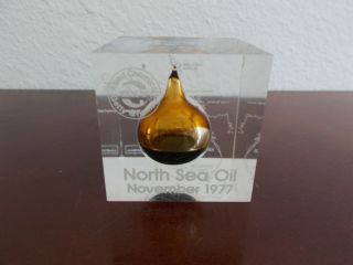 North Sea Oil 1977 Oxy Paperweight