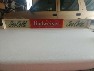 Vtg.  Lighted Ice Cold Budweiser King Of Beers Beer Bar Sign 1950 