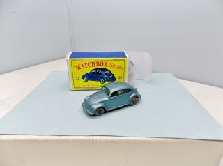 Lesney Volkswagen Vw Bug - Pale Blue - - Vintage No.  25