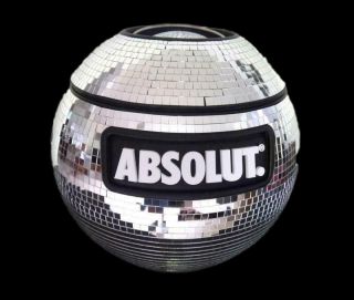 Nib Rare Absolut Vodka Shimmering Mirrored Collectible Disco Ball Cooler