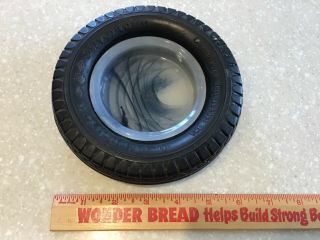 Vintage B.  F.  Goodrich Silvertown Rubber Tire Ashtray With Glass Insert