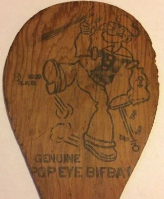Vtg Set Of 2 POPEYE 1929 Bifbat King Features Wood Ping Pong Paddle Only 2