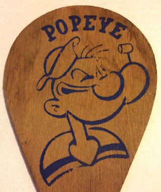 Vtg Set Of 2 POPEYE 1929 Bifbat King Features Wood Ping Pong Paddle Only 4