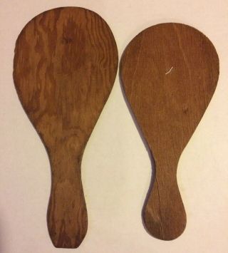 Vtg Set Of 2 POPEYE 1929 Bifbat King Features Wood Ping Pong Paddle Only 5