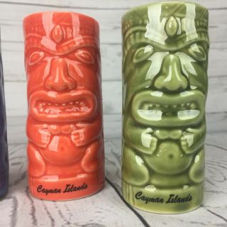 Chiki Tiki Shot Glasses Ceramic Set of 4 Cayman Islands Totem Pole Barware 2