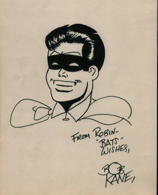 Bob Kane Hand Signed Autographed Robin Art W/coa - Batman