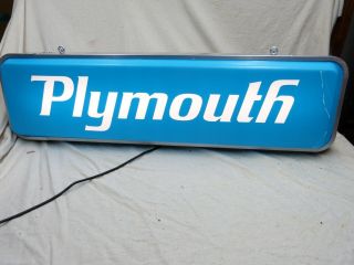 Old Chrysler Plymouth Lighted Dealership Sign Mopar Parts And Service Sign