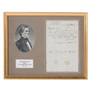 Jefferson Davis - Autograph Letter Signed - To Yankee Priest - 4.  25 " Signature