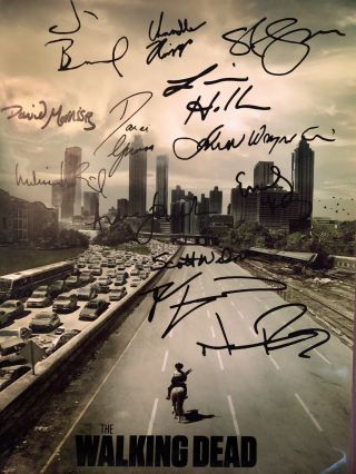 The Walking Dead Poster Season One Handsigned By 13 Cast Members 11 " X 16 "
