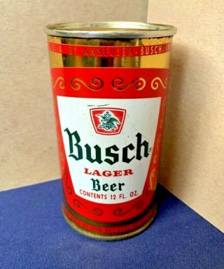 Red Busch Lager Beer Flat Top Beer Can,  Anheuser Busch,  St.  Louis,  Mo Usbc 47 - 18