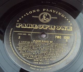 The Beatles Please Please Me Mono Black & Gold Dick James Grooved Label