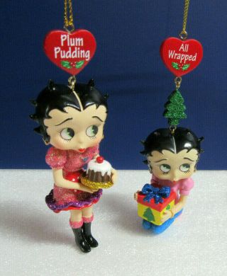 Danbury Plum Pudding And All Wrapped Betty Boop Christmas Ornament