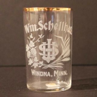 Schellhas Brewing Etched Glass - Winona Mn