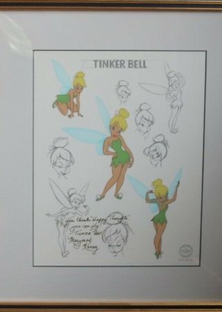 Tinkerbell Pixie Poses Serigraph Cel Signed Margaret Kerry 16x19 Frame