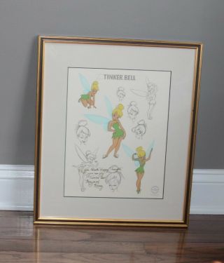 TINKERBELL Pixie Poses serigraph cel signed Margaret Kerry 16x19 frame 2